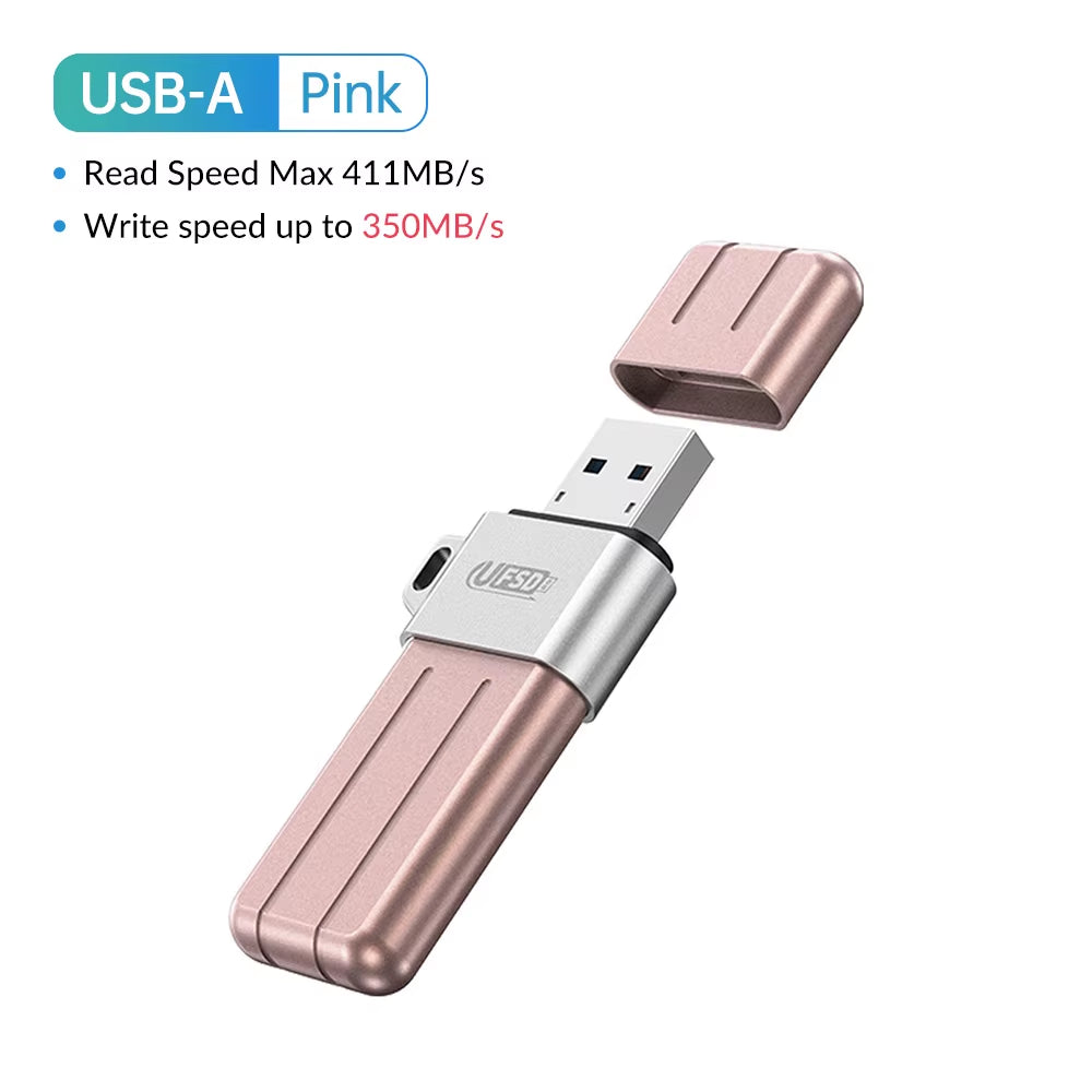 UFSD All Metal 512GB USB Flash Drive 411MB/S Pen Drives 256GB 128GB 64GB USB Stick Type C Pendrives Memory Stick U Disk