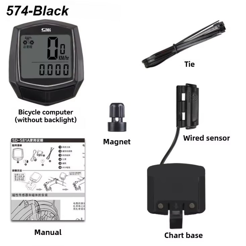 Wired Bike Computer LED Digital Bicycle Speedometer Odometer Touchscreen Cycling Computer Waterproof with Backlight