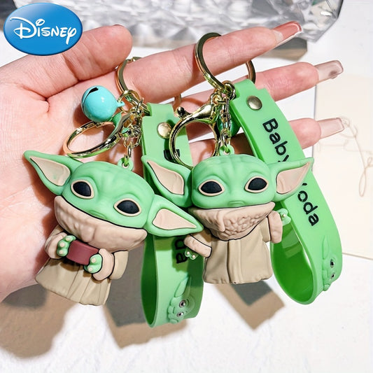 Disney Star Wars Baby Yoda Keychain, 2.72-inch Silicone Cartoon Figure, Cute Casual Style Bag Pendant, Ideal Gift