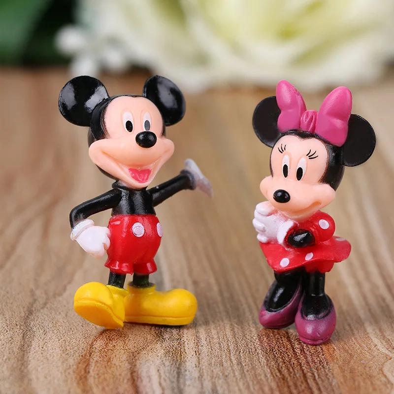 Disney Mickey & Minnie 6pcs Cake Topper Set - Pvc Anime Figures For Birthday Parties, Novelty Toys For Ages 14+