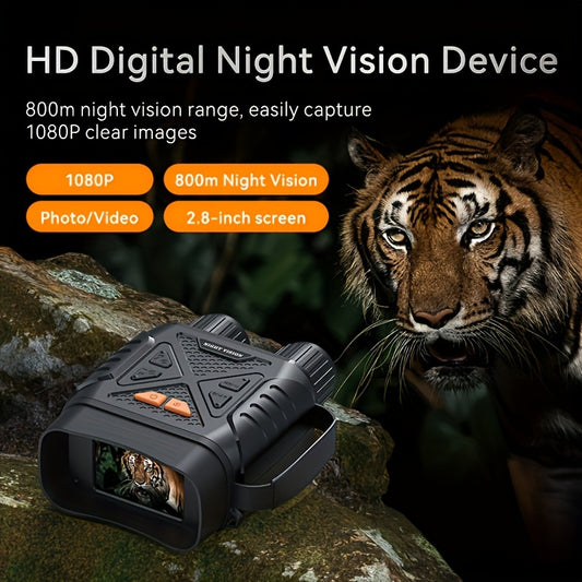 INSKAM 2.8" HD Digital Night Vision Device with 1080p Video Recording - Black Plastic Outdoor & Camping Binoculars, Up to 800m Night Vision, Battery/USB Powered, High Measurement Accuracy, Rechargeable Lithium Battery, for Hu