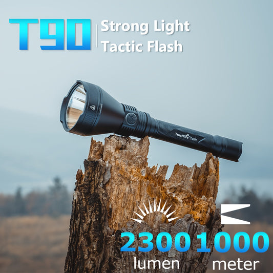 TrustFire T90R 4800 Lumen Tactical Flashlight Rechargeable LED Hunting Flashlight, 1600 Meter USB Rechargeable Tactical Flashlight For Hunting Tactical Flashlight For Search And Rescue Emergency Flashlight Tactical Flashlight