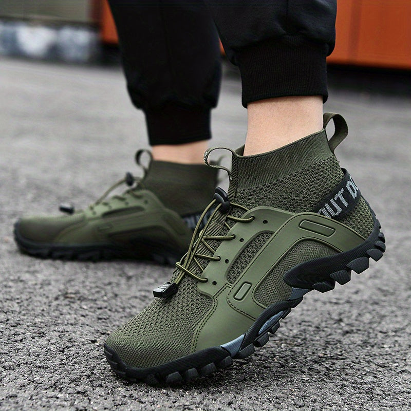 Plus Size Men's Water Shoes: High Top Quick Dry Breathable Mesh Non Slip Lightweight Water Sport Sneakers For Spring/Summer Outdoor Pool, Beach, Yoga, Fishing, Swimming, Surfing & Trekking!