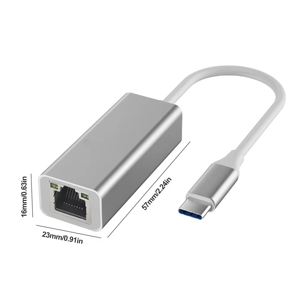 Type-C to RJ45 Gigabit Ethernet Type-C to Ethernet Adapter 10/100/1000Mbps Desktop Network Card USB Type-C for Computer Desktop