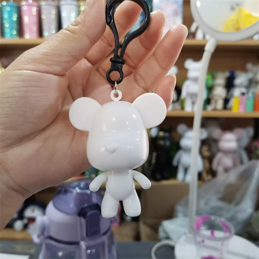 Handcrafted Creative Fluid Bear Sculpture - White Mold Doll Figurine for Home Decor and Ornaments