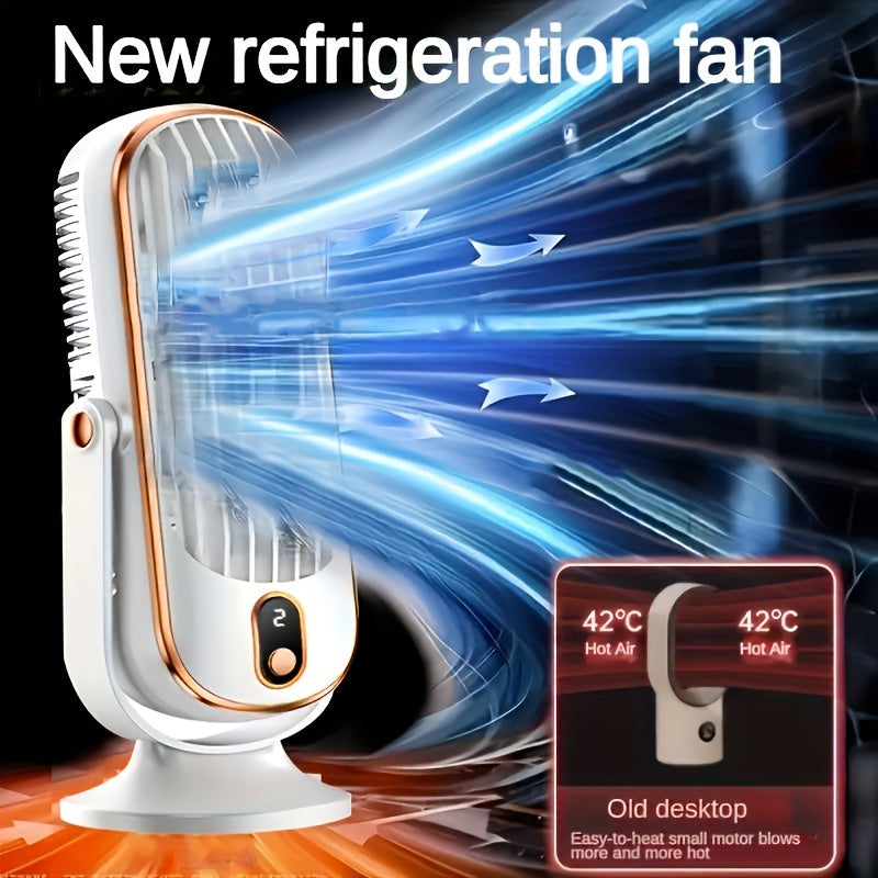 Portable USB Desk Fan, Small Cooling Fan With Smart 5 Speed Led Display, Suitable For Office, Bedroom, Living Room, Outdoor Use