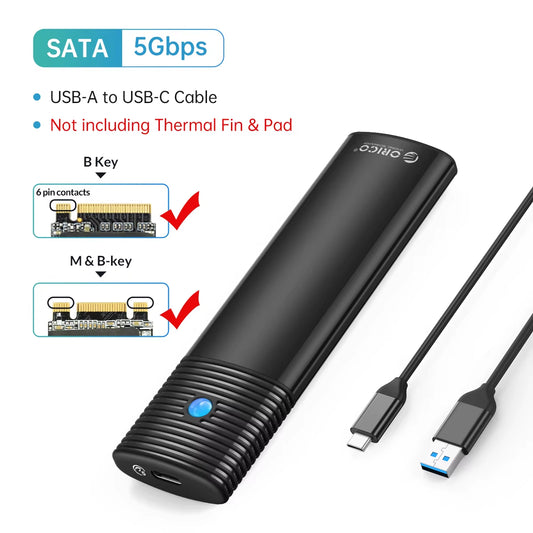 M2 SSD Enclosure Nvme 10Gbps Pcie SSD Box for M.2 Nvme NGFF SATA SSD Disk Tool Free M.2 SSD Case Built-In Metal Heat Sink