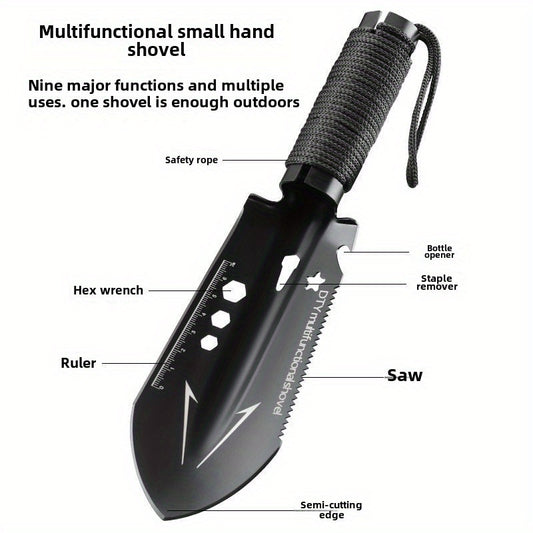 Outdoor Multi-Purpose Large Angle Shovel, Portable, Hardened, Durable, Suitable for Wilderness, Garden Lawn, Gardening, Fishing, Car Emergency