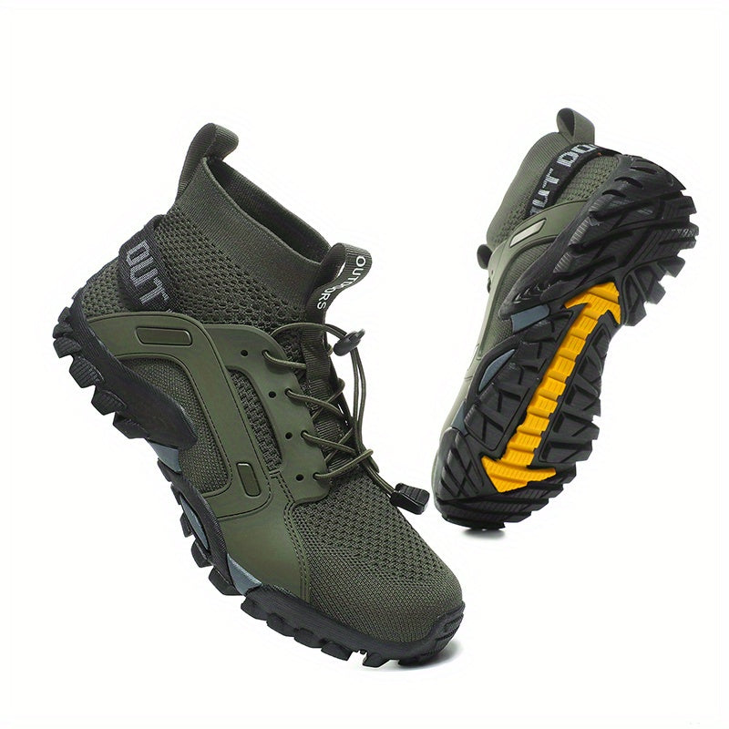 Plus Size Men's Water Shoes: High Top Quick Dry Breathable Mesh Non Slip Lightweight Water Sport Sneakers For Spring/Summer Outdoor Pool, Beach, Yoga, Fishing, Swimming, Surfing & Trekking!