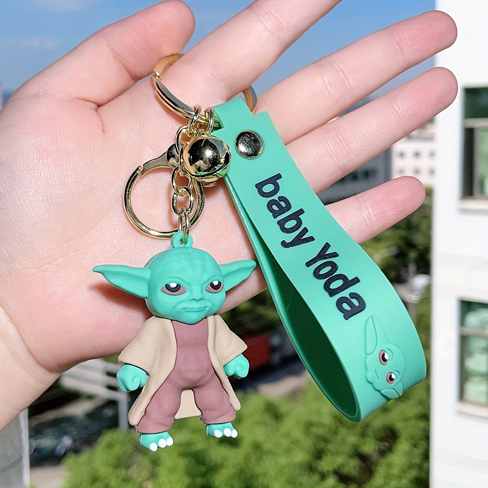 Disney Star Wars Yoda Keychain - Cute Silicone Cartoon Anime Figure, Perfect For Birthday Gifts & Party Favors, Ages 14+