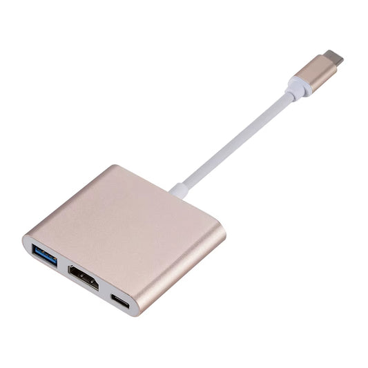 Type C to Hdmi-Compatible Converter Adapter Usbc to Hdmi-Compatible/Usb3.0/Type C Adapter Type-C HUB Aluminum for Macbook