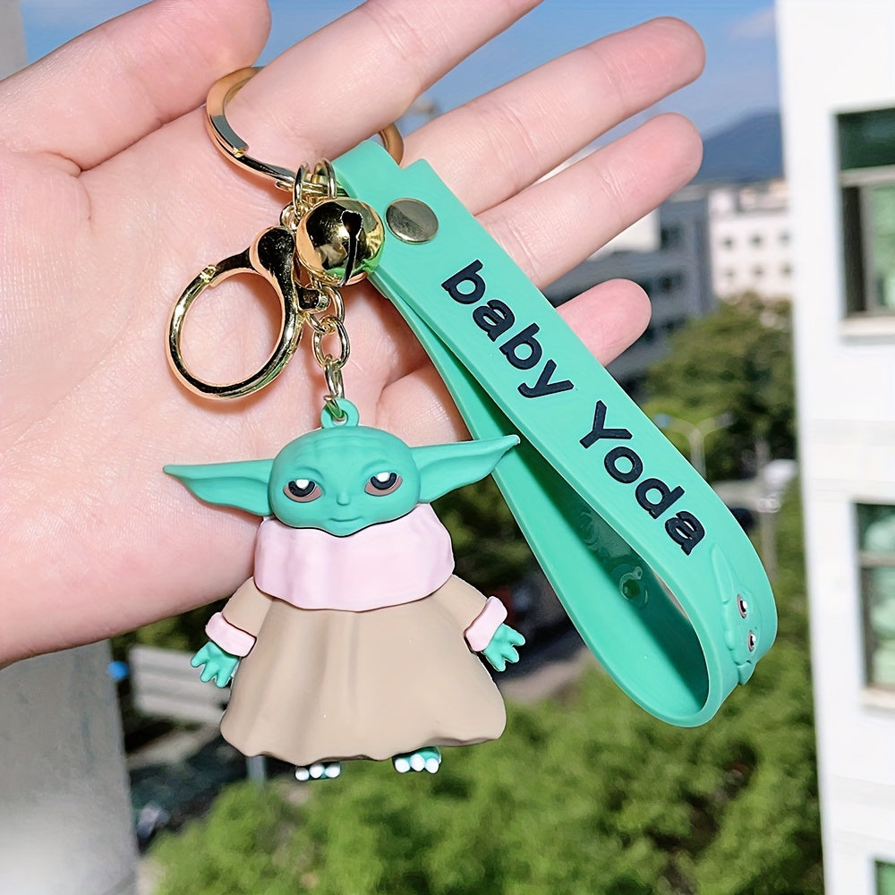Disney Star Wars Yoda Keychain - Cute Silicone Cartoon Anime Figure, Perfect For Birthday Gifts & Party Favors, Ages 14+