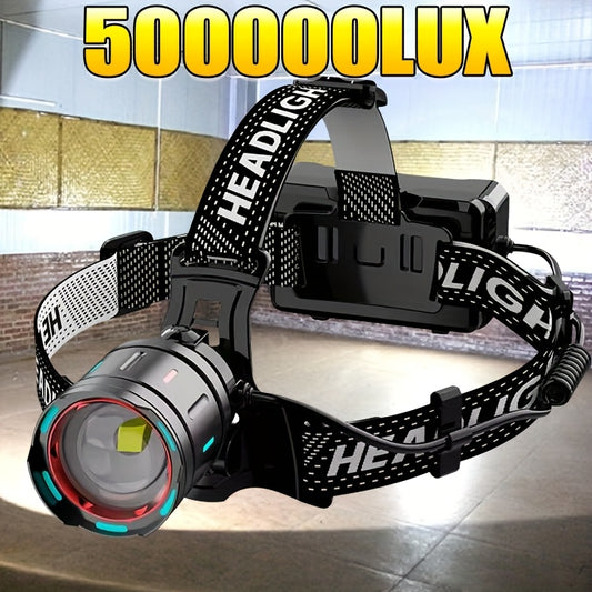 Most Powerful LED Headlamp, High Power Rechargeable Headlight, 3 Modes Portable Headlamp, Used for work, outdoors, camping, hunting, fishing, etc.