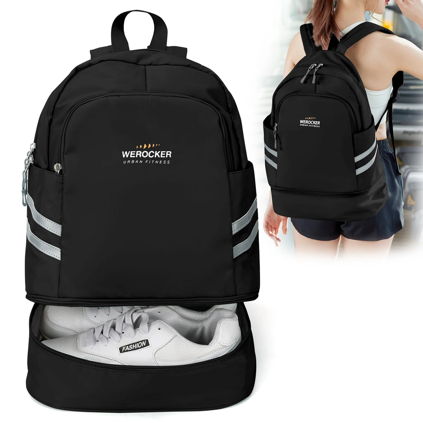 Gym Backpack for Women with Shoes Compartment & Wet Pocket Lightweight Large Travel Backpack Waterproof Sports Backpack Gym Bag