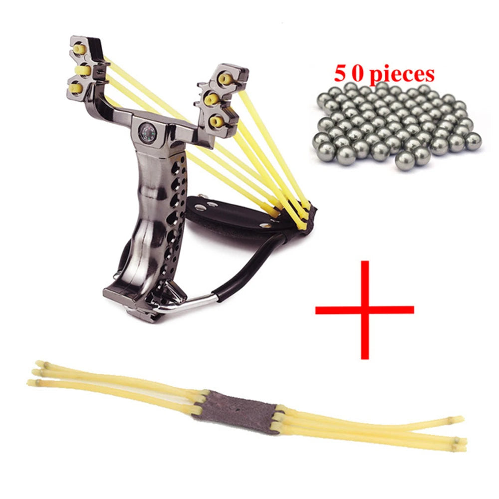 Slingshot Outdoor Bow  Sling Shot Powerful Hunting With 3 Rubber Band Tubing Catapult Professional Tactical Pocket Target