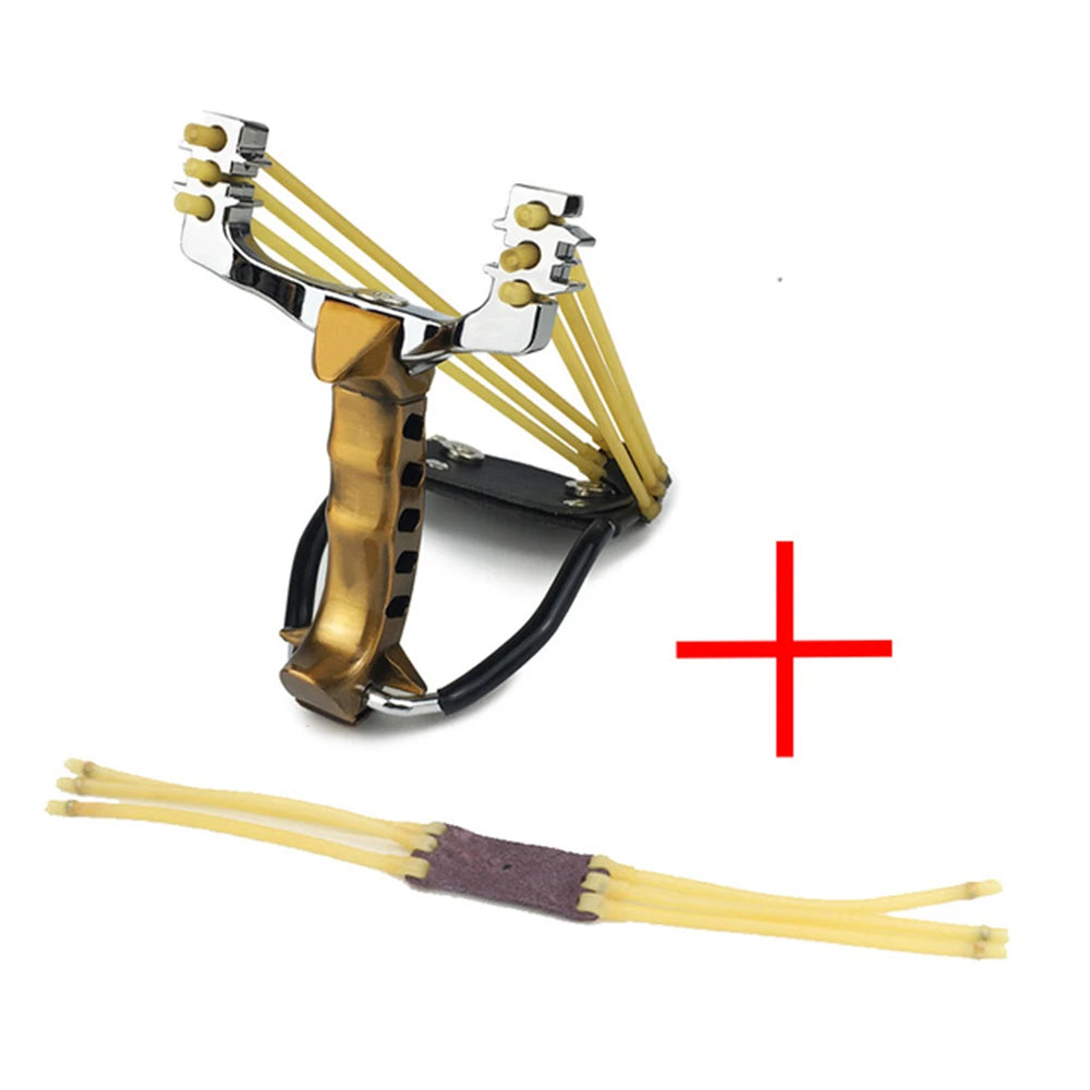Slingshot Outdoor Bow  Sling Shot Powerful Hunting With 3 Rubber Band Tubing Catapult Professional Tactical Pocket Target