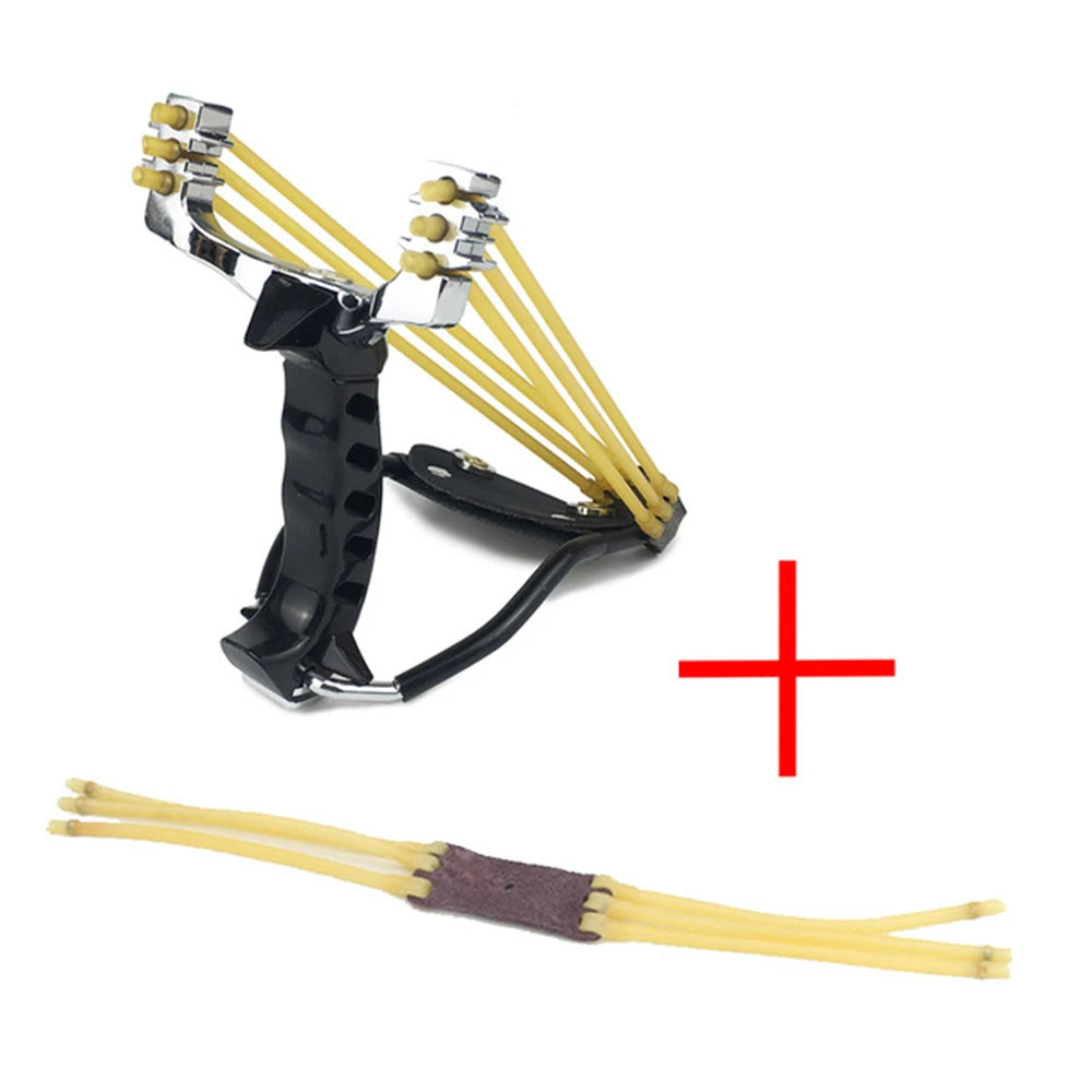 Slingshot Outdoor Bow  Sling Shot Powerful Hunting With 3 Rubber Band Tubing Catapult Professional Tactical Pocket Target