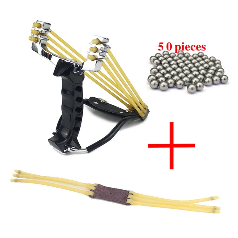 Slingshot Outdoor Bow  Sling Shot Powerful Hunting With 3 Rubber Band Tubing Catapult Professional Tactical Pocket Target
