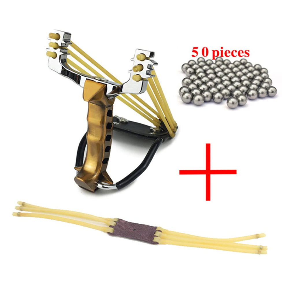 Slingshot Outdoor Bow  Sling Shot Powerful Hunting With 3 Rubber Band Tubing Catapult Professional Tactical Pocket Target