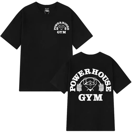 Gym Logo Graphic T Shirts Men Women Olympia Fitness Short Sleeve T-shirts Summer Pure Cotton Vintage Man T-shirt Tops