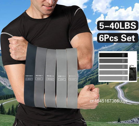 Gray Color Fitness Workout Training Resistance Bands Home Yoga Sport Resistance Bands Stretching Elastic Pilates Gym Equipment