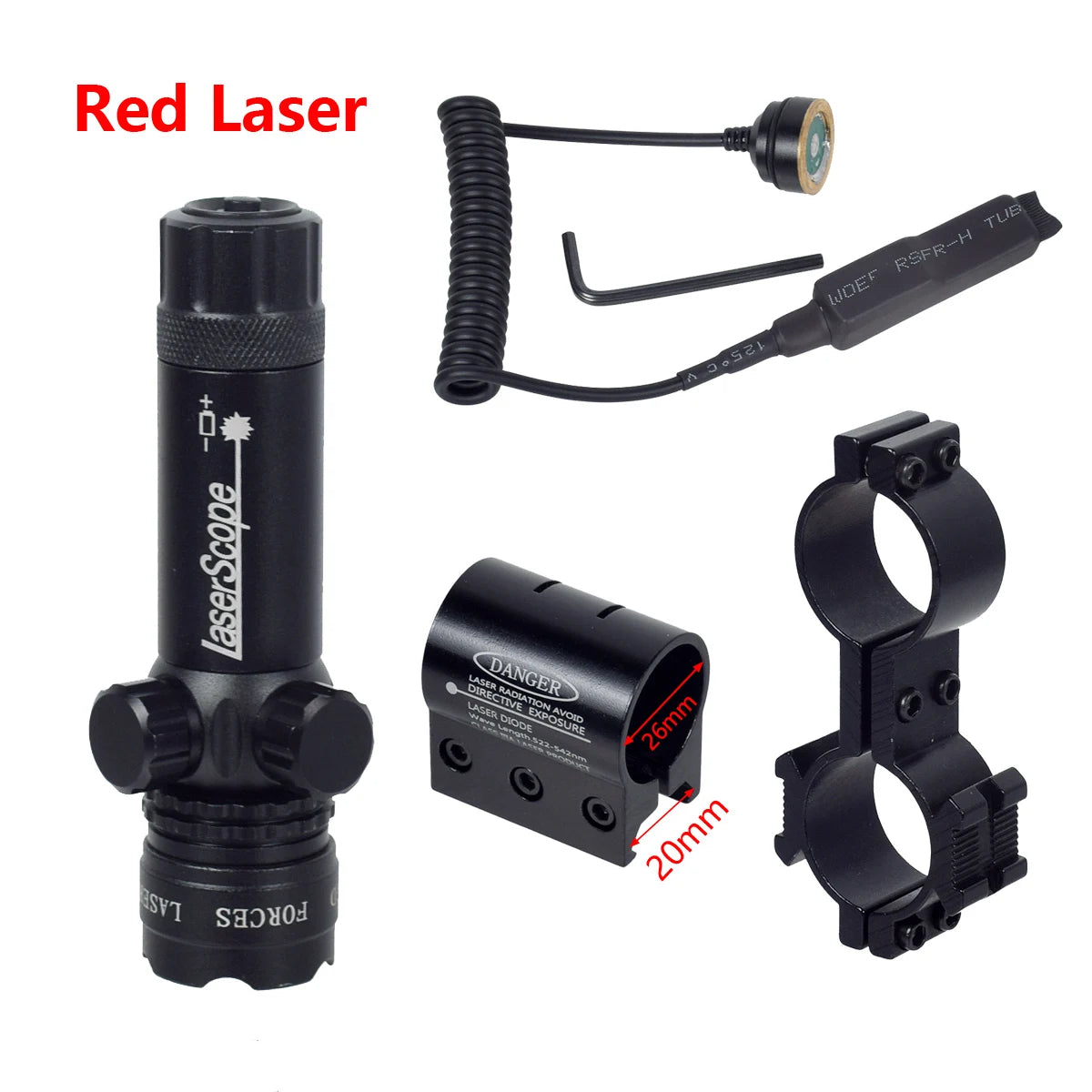 Tactical 532nm Scope With Pressure Switch Rifle Green Dot La-ser Red Dot La-ser Sight Picatinny Mounting Hunting Riflescope 20