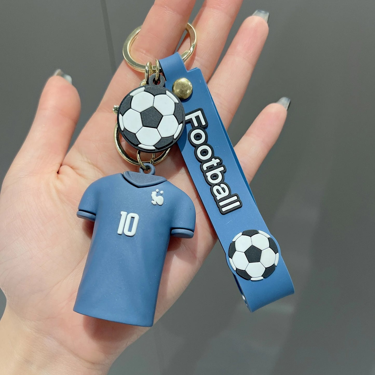 Football Jersey Keychain Messi Colorful Men's T-shirt Keyring Creative Couple Bag Car Pendant Gifts for Fans