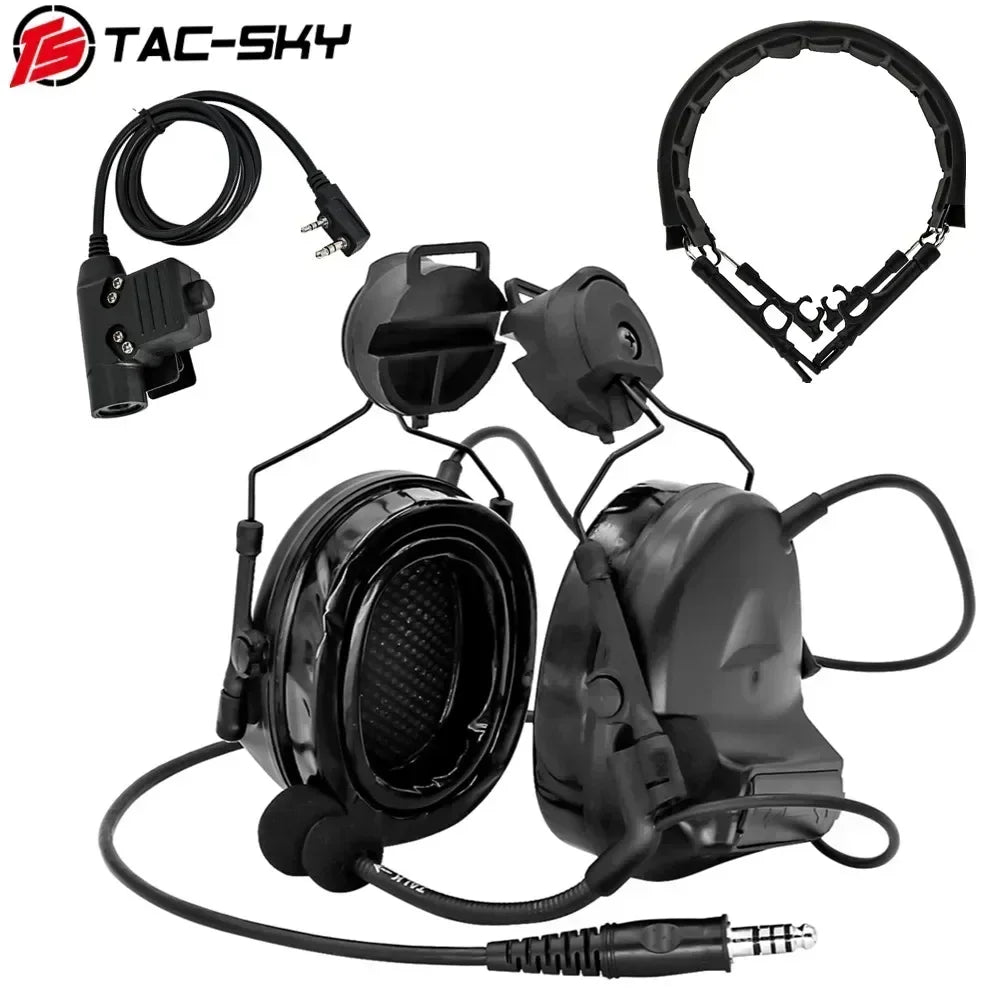 TAC -SKY TSCII Tactical Headset with ARC Rail Adapter Hearing Protection Airsoft Headphones Noise-cancelling Shooting Earmuff