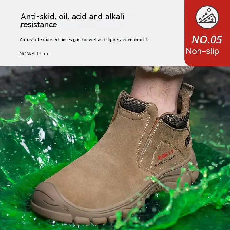 Safety Shoes Men Work Sneakers Indestructible Shoes Anti-smash Anti-puncture Protective Boots advanced non-slip traction ﻿
