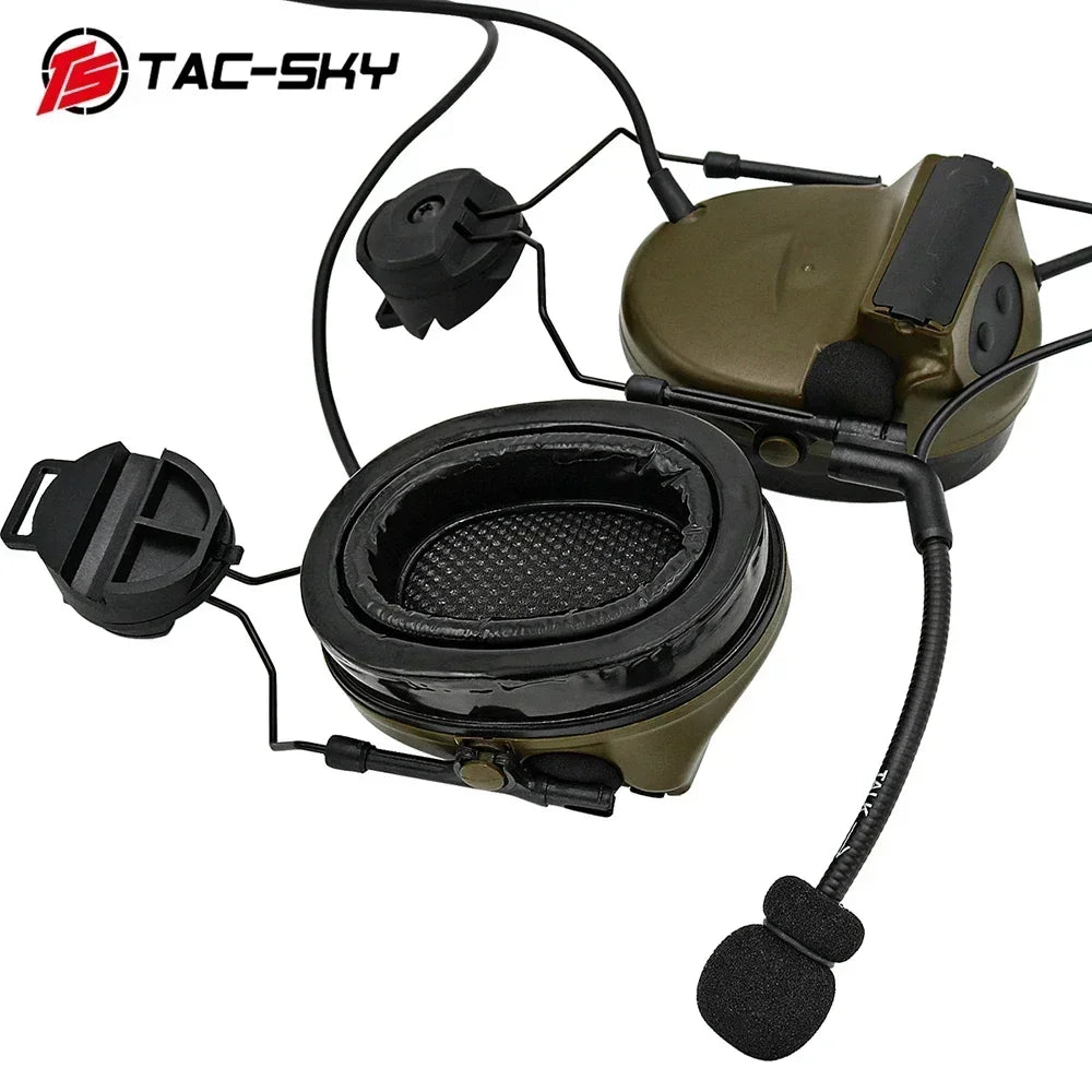TAC -SKY TSCII Tactical Headset with ARC Rail Adapter Hearing Protection Airsoft Headphones Noise-cancelling Shooting Earmuff