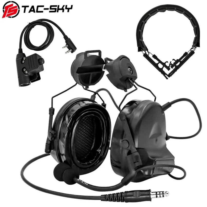 TAC -SKY TSCII Tactical Headset with ARC Rail Adapter Hearing Protection Airsoft Headphones Noise-cancelling Shooting Earmuff
