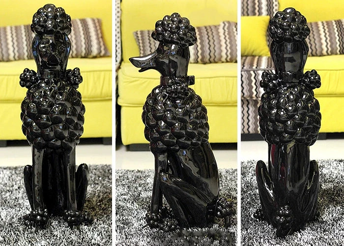 Poodle Dog Sculpture, Animal Dog Statues, Nordic Room Decoration, Creative Artwork Ornaments, Home Crafts Floor Decor,Customized