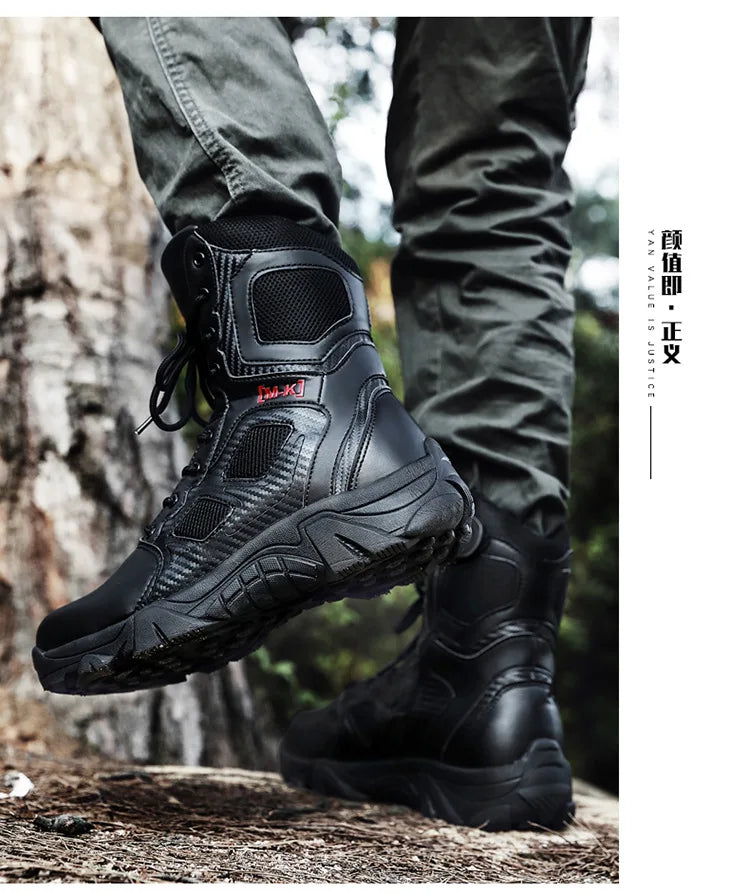 Tactical Boots Men Special Force Desert Combat Outdoor Hiking Ankle Shoes Men Work Safty Outdoor High-top Boots