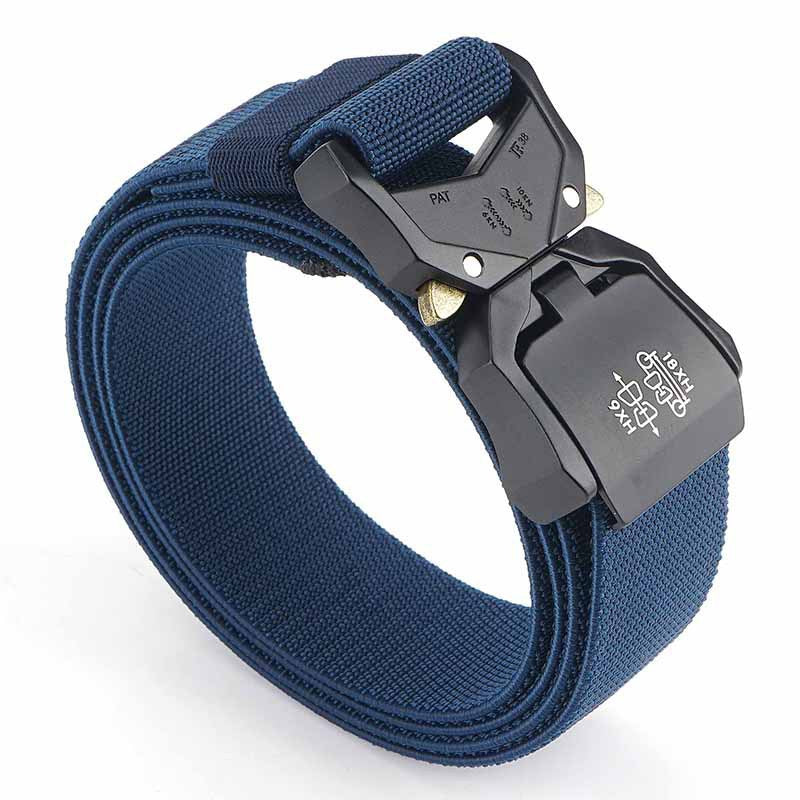 Tactical Belt, Military Hiking 1.5" Work Belt with Heavy Duty Quick Release Buckle New Aluminum Alloy Men's Elastic Belts
