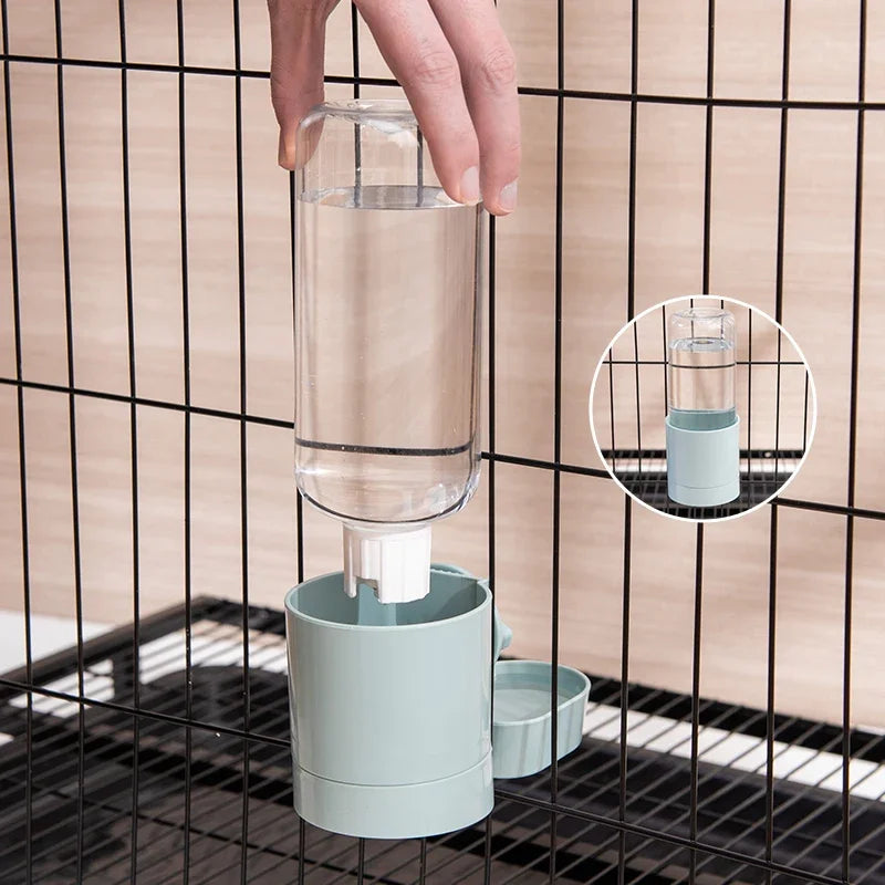 Pet Feeding Product For Puppy Cats Rabbit Birds - Automatic Cage Hanging Bowl, Water Bottle, Food Container Dispenser