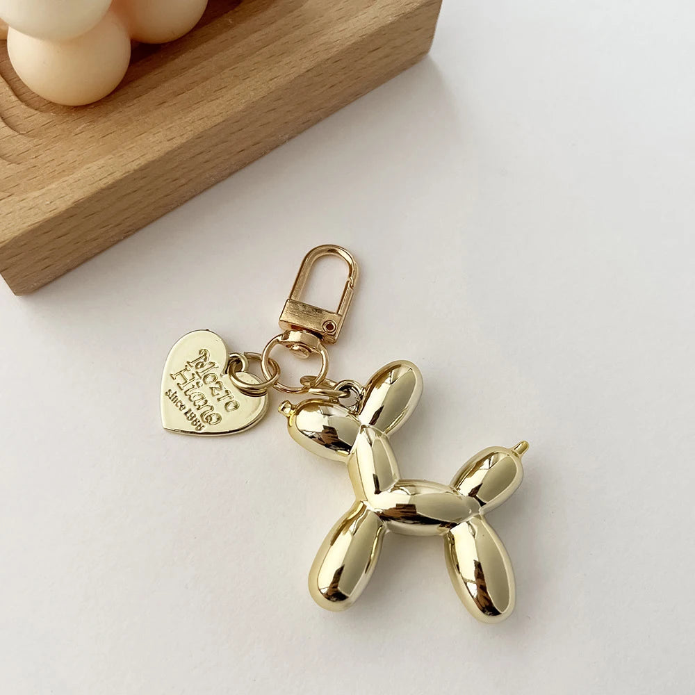 Cute Acrylic Cartoon Balloon Dog Keychains for Women Y2k Bag Pendant Couple Car Key Chains Jewelry Gift Decoration Accessories