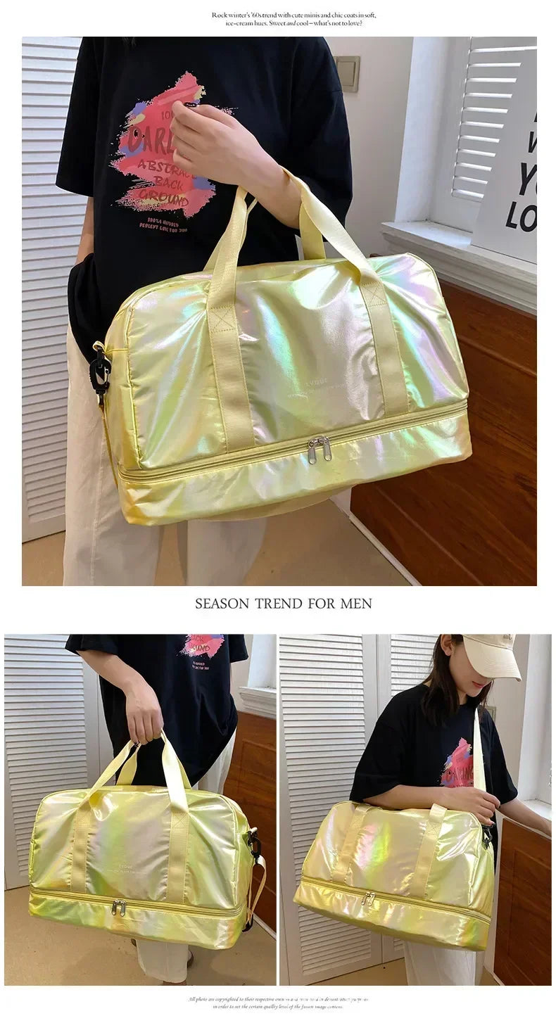Women's gym travel bag large capacity handbag shoulder bag dry and wet separation sports fitness bag leisure luggage bag