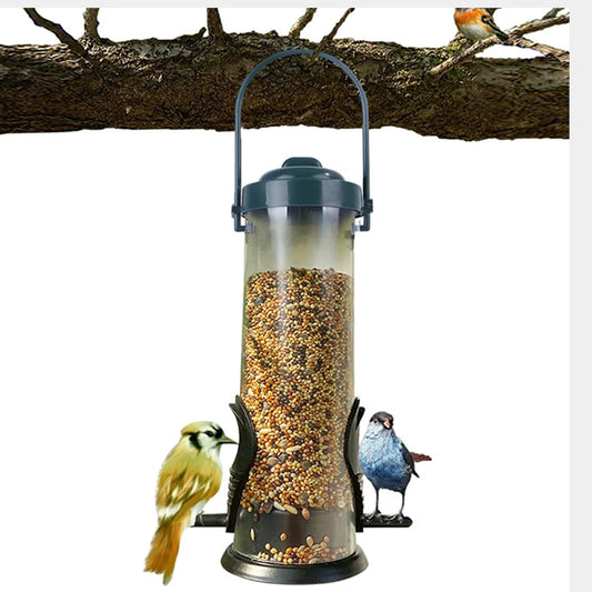 Pet Bird Feeder Outdoor Hanging Pet Food Dispenser Multiple Holes Bird Feeder Automatic Foot Feeding Tool for Flying Animals