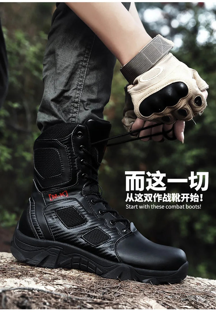 Tactical Boots Men Special Force Desert Combat Outdoor Hiking Ankle Shoes Men Work Safty Outdoor High-top Boots