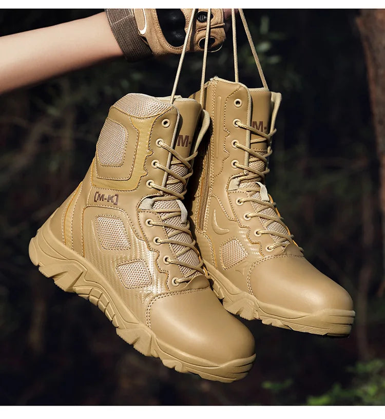 Tactical Boots Men Special Force Desert Combat Outdoor Hiking Ankle Shoes Men Work Safty Outdoor High-top Boots