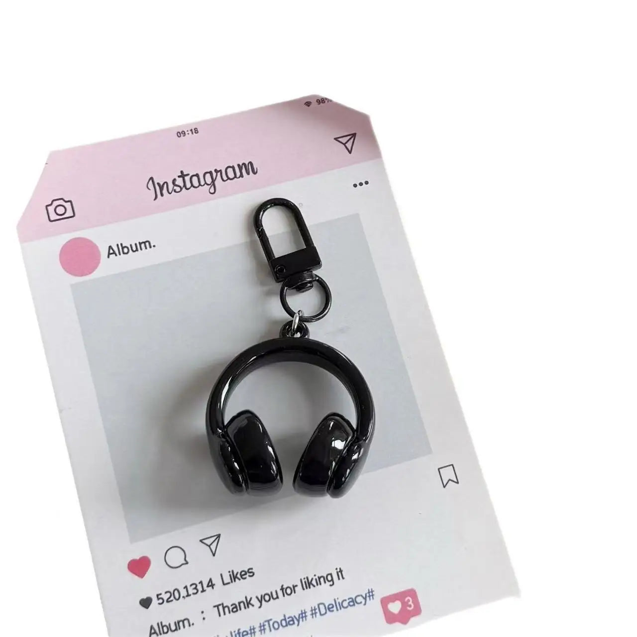 Cute Creative 3D Earphones Pendant Keychain Mobile Phone Chain Earphone Charm Backpack Hanging Decoration Accessories Gifts