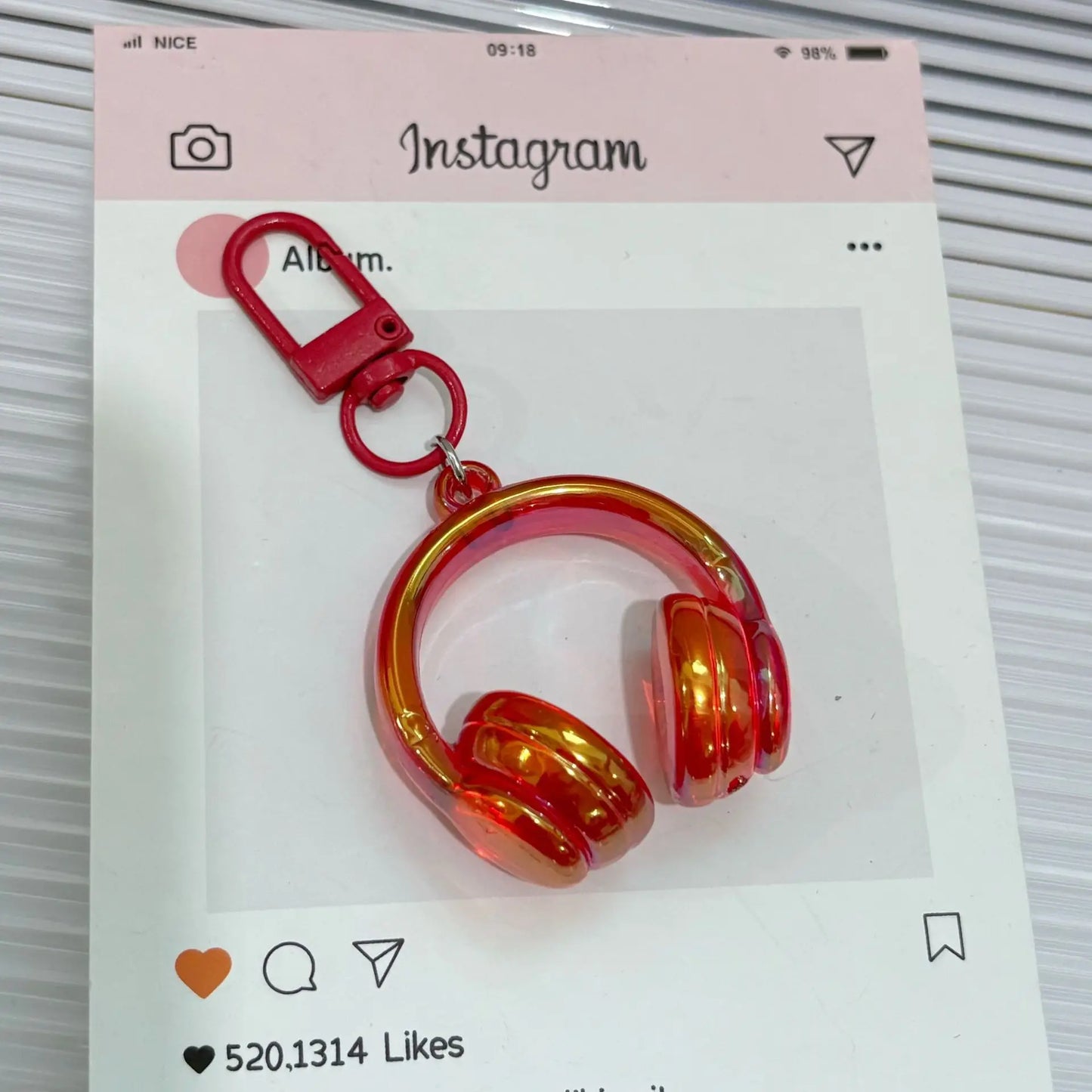 Cute Creative 3D Earphones Pendant Keychain Mobile Phone Chain Earphone Charm Backpack Hanging Decoration Accessories Gifts
