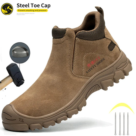 Safety Shoes Men Work Sneakers Indestructible Shoes Anti-smash Anti-puncture Protective Boots advanced non-slip traction ﻿