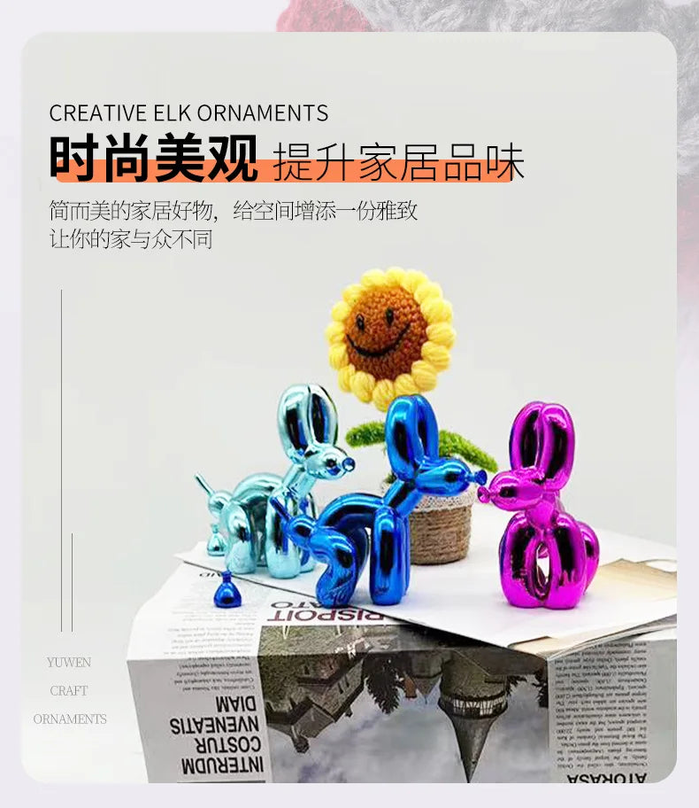 Poop Dog Balloon DogS Ornament Home Decoration Room Trendy Play Resin Electroplating Crafts New Product Desk Accessories