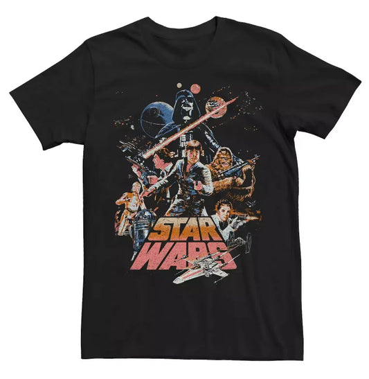 Star Wars sci-fi streetwear Spring/Summer Men's short-sleeved T-shirt Loose, fitted and casual Star Wars logo