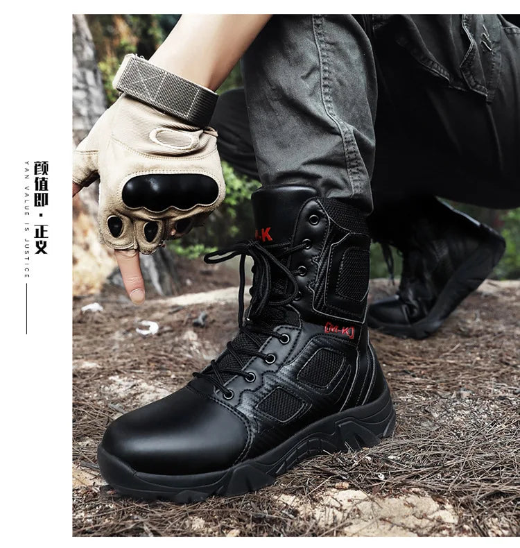 Tactical Boots Men Special Force Desert Combat Outdoor Hiking Ankle Shoes Men Work Safty Outdoor High-top Boots