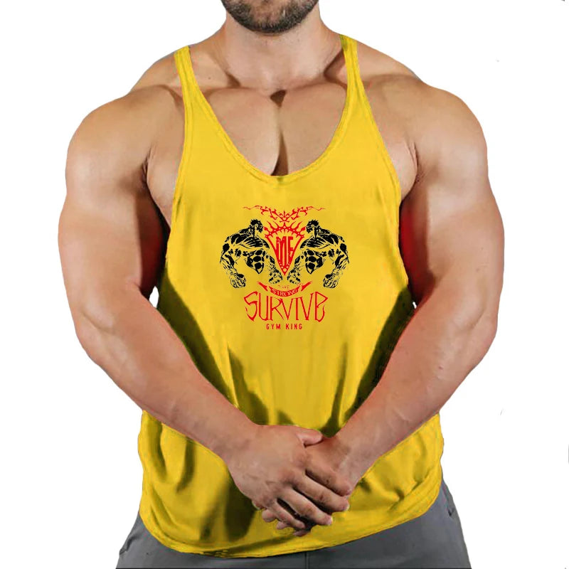 Stringer Singlet Men Fitness Clothing Gym Clothes for Men Men's Singlets Gym Shirt Man Sleeveless Sweatshirt Vests Bodybuilding