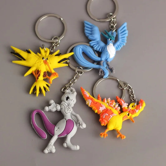 New Pokemon keychain Pikachu Pokémon PVC soft plastic pendant fashion bag pendant Charmander doll keychain car keychain