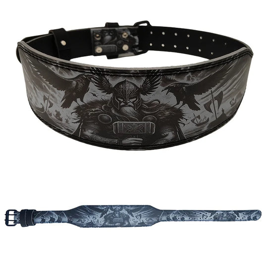 Gym Weight Lifting Belt, Mythology Style Powerlifting Belt, PU Fitness Belt for Men & Women Gym Strength Training Waist Support