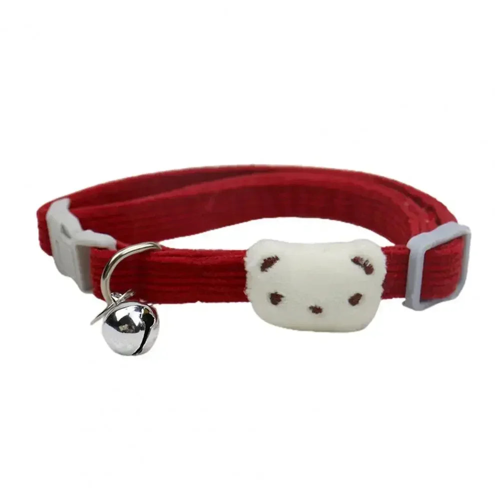 для собак Lovely Pet Collar Adjustable Cartoon Style Soft Pet Necklace with Bell Adjustable Small Dog Cat Collar Pet Supplies